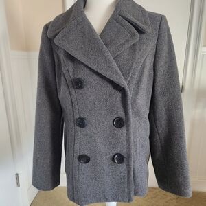 Style & Co. Charcoal Double-Breasted Peacoat